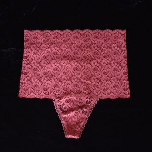 Victoria’s Secret pink lacy high-waisted thong!!